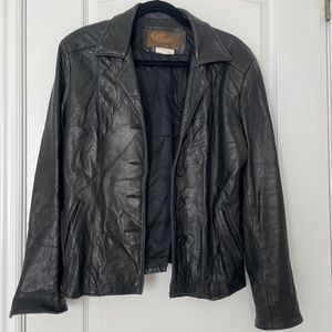 Vintage black leather jacket